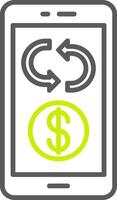 Refund Line Two Color Icon vector