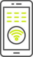 icono de dos colores de línea wifi vector