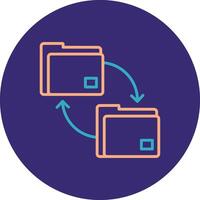 Folder Management Line Two Color Circle Icon vector