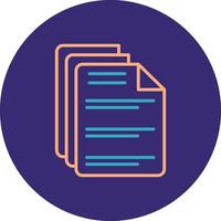 Documents Line Two Color Circle Icon vector