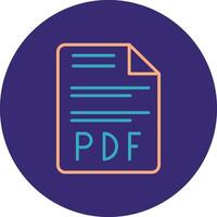 Pdf Line Two Color Circle Icon vector