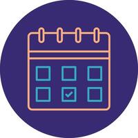 Planner Line Two Color Circle Icon vector