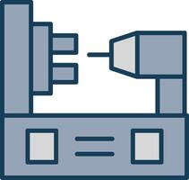 Lathe Line Filled Grey Icon vector