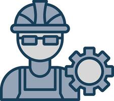 Engineer Line Filled Grey Icon vector
