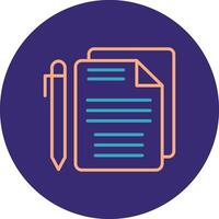 Contract Line Two Color Circle Icon vector