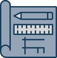 Blueprint Line Filled Grey Icon vector