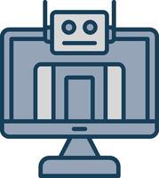 Bot Line Filled Grey Icon vector