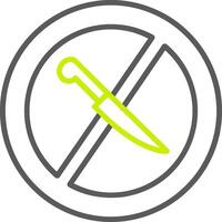 No Knife Line Two Color Icon vector