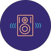 Speakers Line Two Color Circle Icon vector