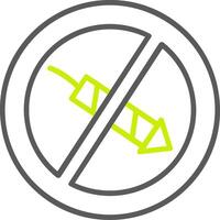 No Firework Line Two Color Icon vector