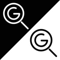 G Search Icon, Outline style, isolated on Red, Green and Blue Background. vector