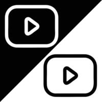 YouTube icon, Outline style, isolated on Black and White Background. vector