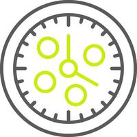 icono de línea de reloj de dos colores vector