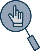 Hand Search Line Filled Grey Icon vector