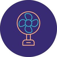 Fan Line Two Color Circle Icon vector