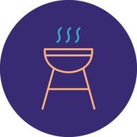 Grill Line Two Color Circle Icon vector