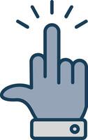 Middle Finger Line Filled Grey Icon vector