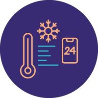 Temperature Control Line Two Color Circle Icon vector