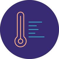 Temperature Hot Line Two Color Circle Icon vector