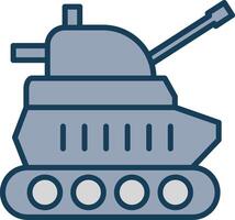 tanque línea lleno gris icono vector