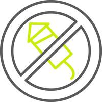 No Firework Line Two Color Icon vector
