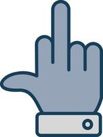 Middle Finger Line Filled Grey Icon vector