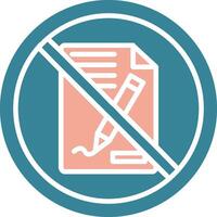 Prohibited Sign Glyph Two Color Icon vector