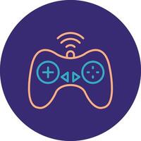 Controller Line Two Color Circle Icon vector