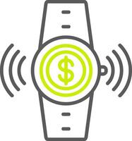 Contactless Line Two Color Icon vector