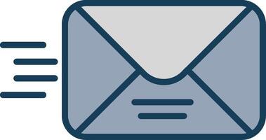 Email Line Filled Grey Icon vector