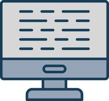 Computer Line Filled Grey Icon vector