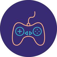 Controller Line Two Color Circle Icon vector