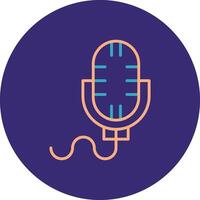 Microphone Line Two Color Circle Icon vector