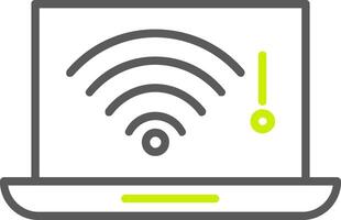 No Wifi Line Two Color Icon vector