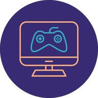 Screen Line Two Color Circle Icon vector