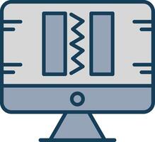 Broken Code Line Filled Grey Icon vector