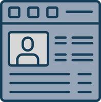 User Profile Line Filled Grey Icon vector