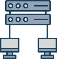 Networking Line Filled Grey Icon vector