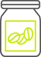 Beans Jar Line Two Color Icon vector