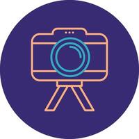 Camera Line Two Color Circle Icon vector