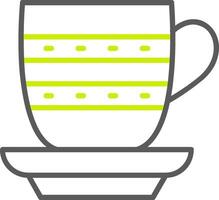 icono de dos colores de la línea de la taza de té vector