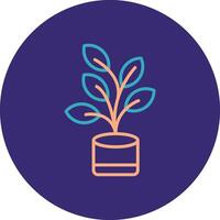 Ficus Line Two Color Circle Icon vector