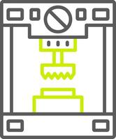 Press Machine Line Two Color Icon vector