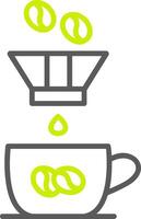 Coffee Filter Line Two Color Icon vector