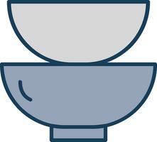 Dishes Line Filled Grey Icon vector