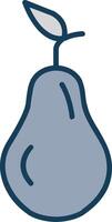 Pear Line Filled Grey Icon vector