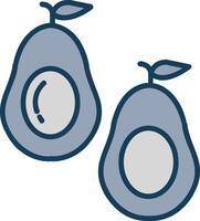 Avocado Line Filled Grey Icon vector