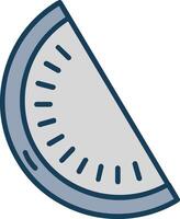 Watermelon Line Filled Grey Icon vector