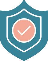 Shield Glyph Two Color Icon vector