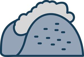 Taco Line Filled Grey Icon vector